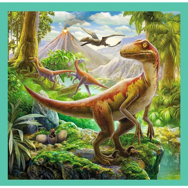 Sestavljanka 3v1 Svet dinozavrov 20x19,5cm v škatli 28x28x6cm