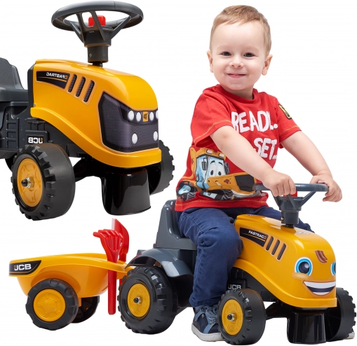 Poganjalec JCB s prikolico za otroke od 1. leta
