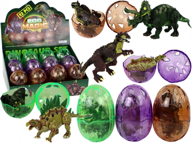 Dino jajce s figurico 9 cm, 3 barve