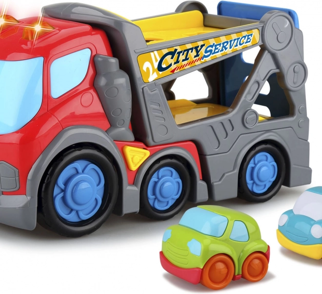 Kiddy vlečno vozilo z efekti, 31 cm + 2 avtomobila 9 cm
