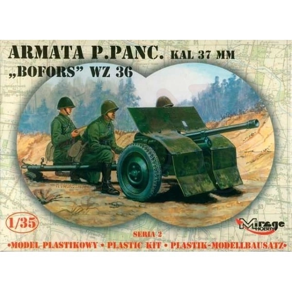 Model plastičnega protitankovskega topa 37mm Bofors WZ.36