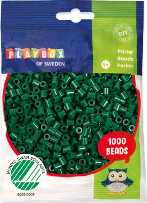 PLAYBOX likalni biseri - temno zeleni 1000 kos