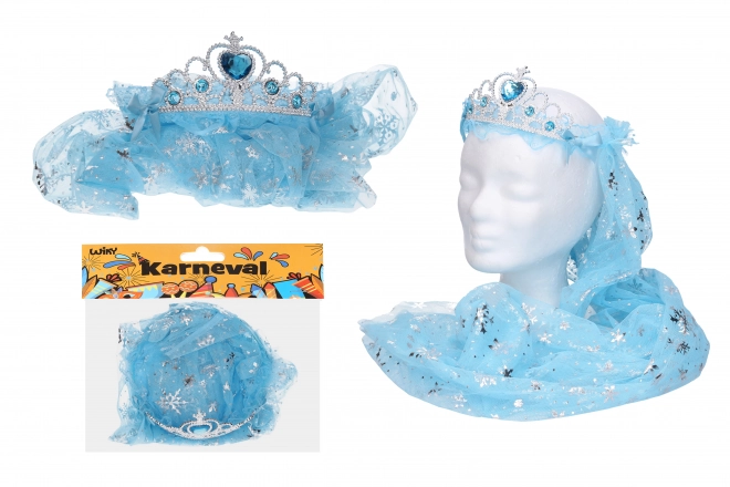 Set za karneval - naglavni trak s tančico modra