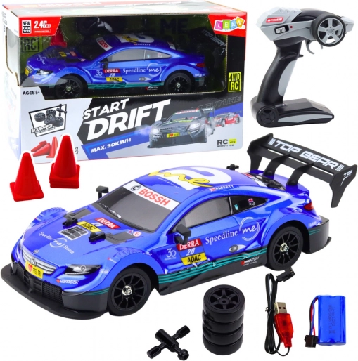 RC dirkalni avto za drift modre barve 30 km/h 1:16