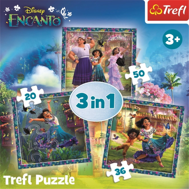 TREFL Puzzle Encanto: Likovi 3v1 (20,36,50 kosov)