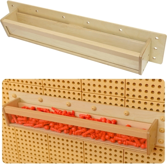 Lesena shranjevalna škatla s prozorno stranico 80 cm za znanstveno-kreativne table Masterkidz STEM