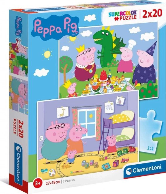 Sestavljanka Pujsa Pepa - Clementoni 2x20 koščkov