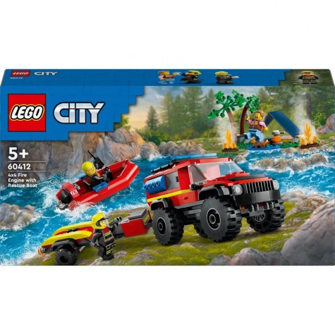 LEGO® City 60412 Gasilsko vozilo 4x4 in reševalni čoln