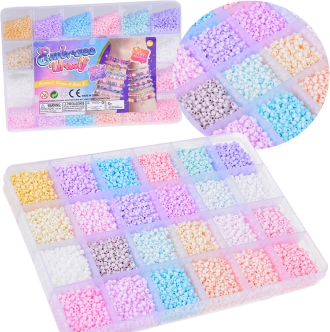 Pastelni kroglici za zapestnice prijateljstva, 24 barv