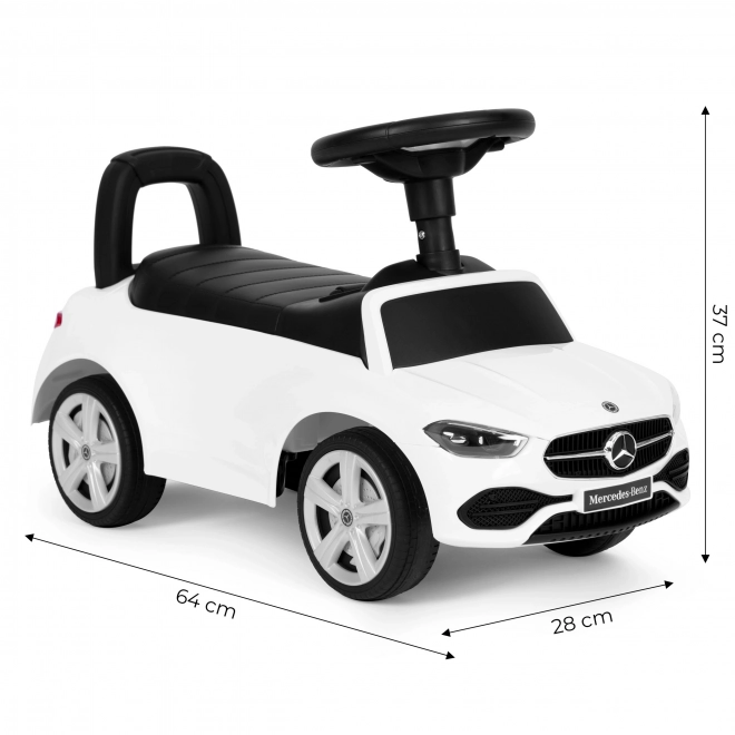 Otroški avto Mercedes C RAZRED interaktivni volan bele barve