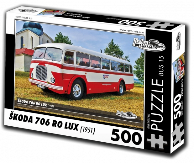 Sestavljanka retro avtomobili – avtobus Škoda 706 RO Lux (1951) 500 koščkov