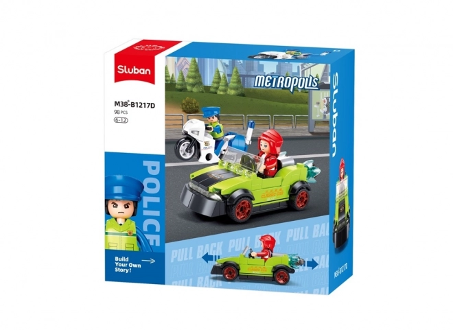 Sluban Metropolis M38-B1217D Preoblečen bandit v avtu in policist na motorju