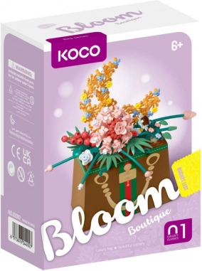 Gradbeni komplet KOCO cvet v torbici, plastični ustvarjalni set 245 kosov