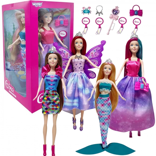 WOOPIE Set 4 Čarobnih Princesk - Škatla Lutk 4v1 z Dodatki