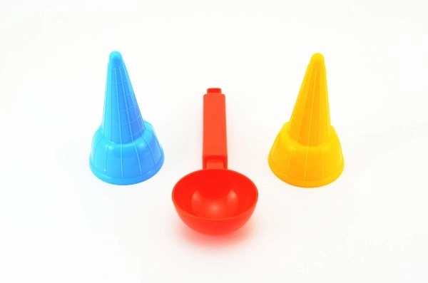 Komplet za sladoled - 2x kornet + plastična zajemalka v mrežici 8x18cm