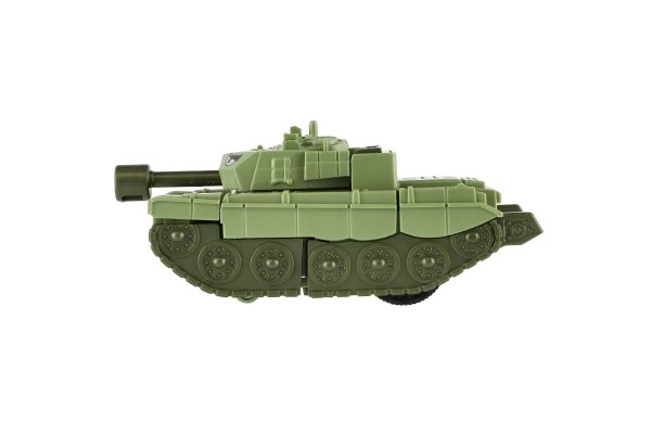 Transformer tank/robot plast 14cm na vztrajnik 3 barve