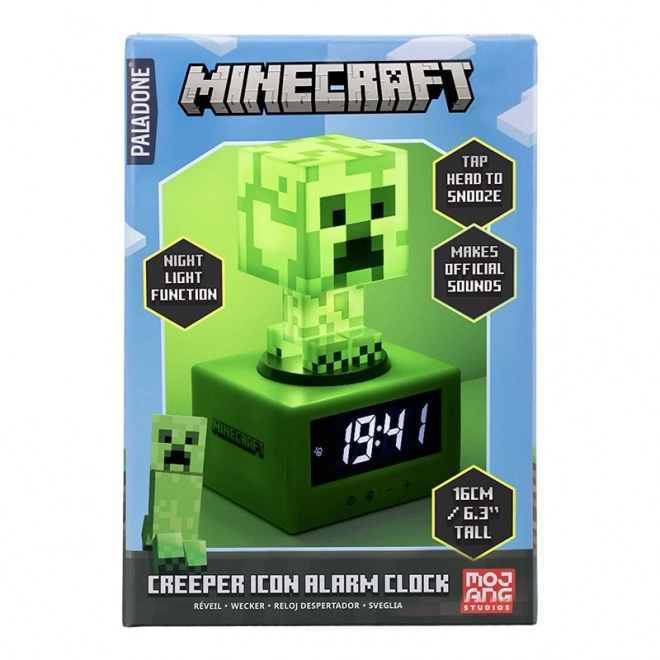 Budilka Minecraft Creeper z nočno lučko 16 cm