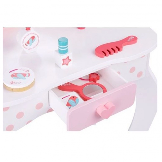 Lesena toaletna mizica s stolčkom od Tooky Toy