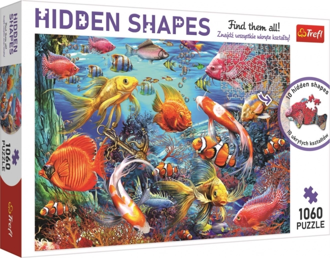 TREFL Puzzle Skriti Oblike: Podmorško Življenje 1060 kosov