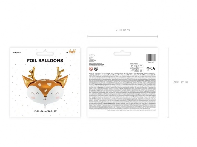 Folija balon Glava jelena - 73 x 64 cm