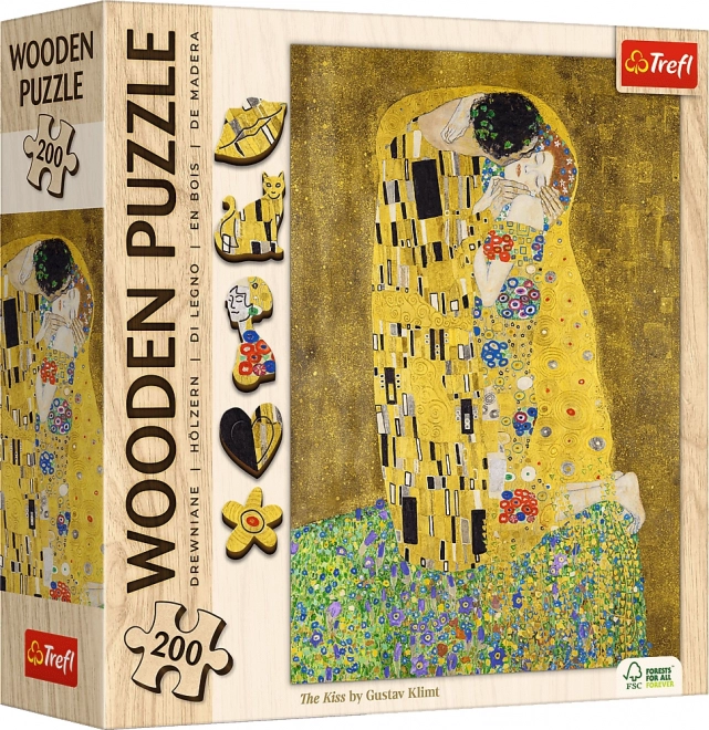 Lesene sestavljanke Gustav Klimt - Poljub 200 kosov