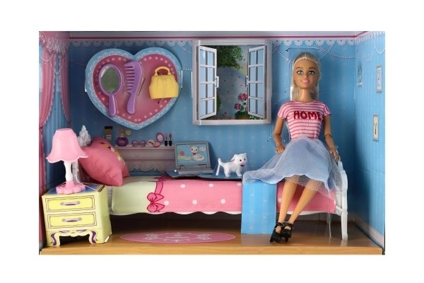 Punčka Anlily s sklepom in sobico plast 26cm s pripomočki v škatli 37x27x17cm