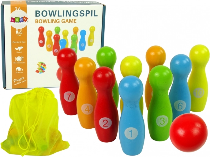 Leseni keglji Bowling igra - 11 delov