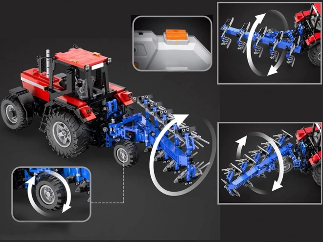 Velik komplet blokov 1675-ele 1:17 Traktor + plug na daljinsko upravljanje ZA5251