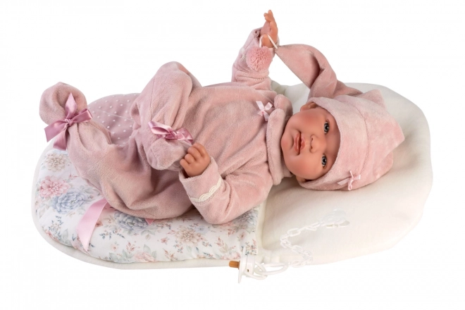 Llorens 84450 NEW BORN - realistična lutka dojenček z zvoki in mehkim tekstilnim telesom - 44 cm