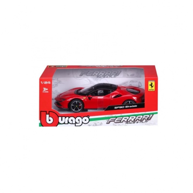 Model avtomobila Ferrari SF90 Stradale rdeč 1:24 Bburago