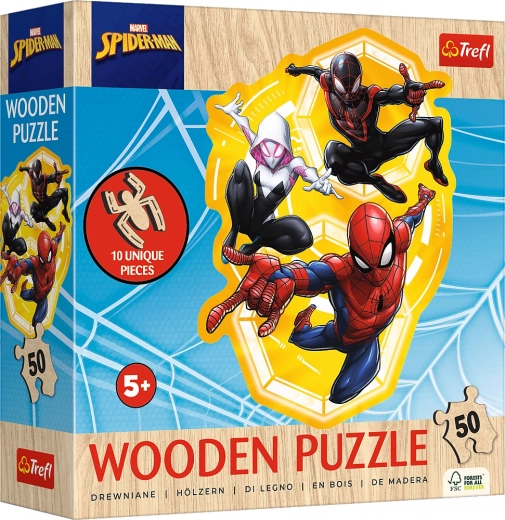 Lesene sestavljanke z nepravilnimi oblikami SPIDER-MAN, 50 kosov (19,7 × 26,6 cm)