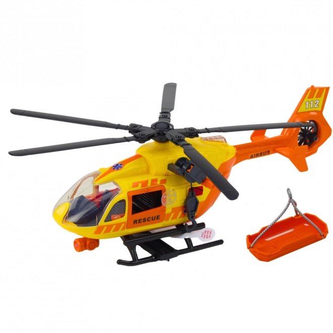 Reševalni helikopter s kavljem in nosili z lučmi in zvokom, oranžen 1:12
