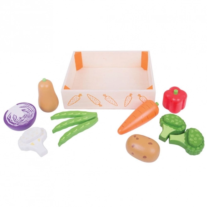 Škatlica z zelenjavo Bigjigs Toys