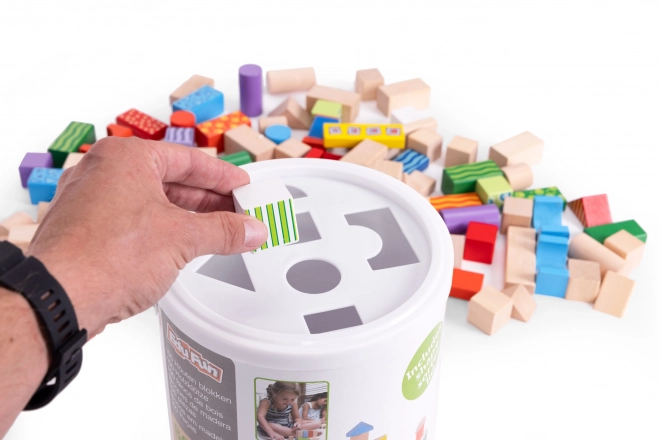 Lesene sestavljanke za otroke s posodico za razvrščanje ECOTOYS