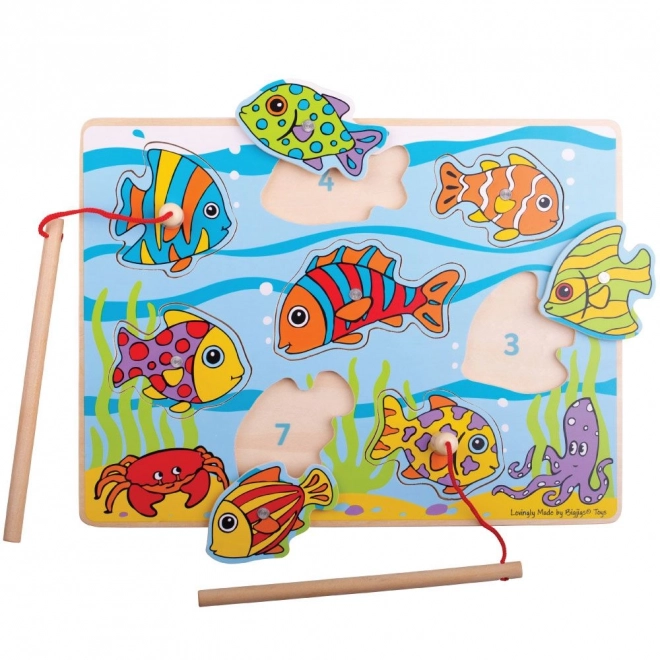Bigjigs Igrače Lovljenje ribic na tabli