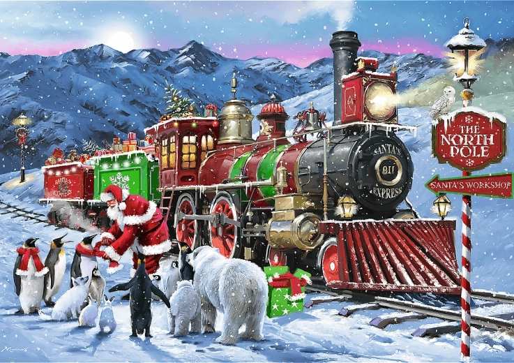 Trefl Puzzle Premium Plus Tea Time: Božični vlak 1000 kosov