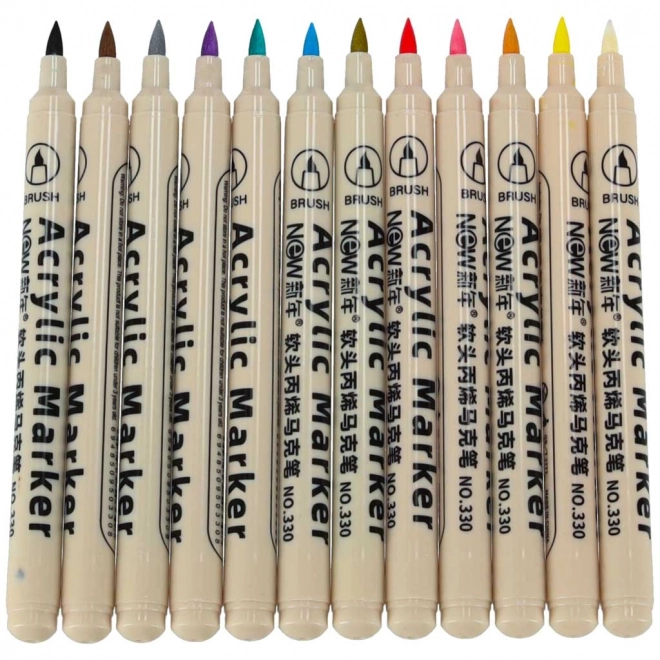 Vodoodporni akrilni markerji za tekstil in kamne DIY 12 kos