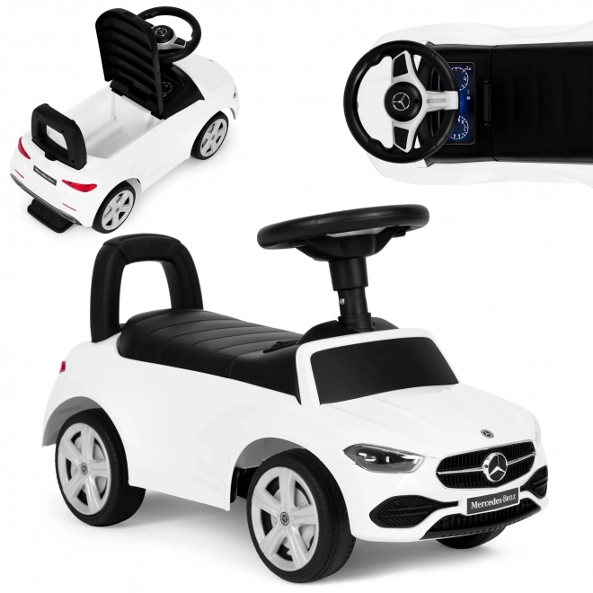 Otroški avto Mercedes C RAZRED interaktivni volan bele barve