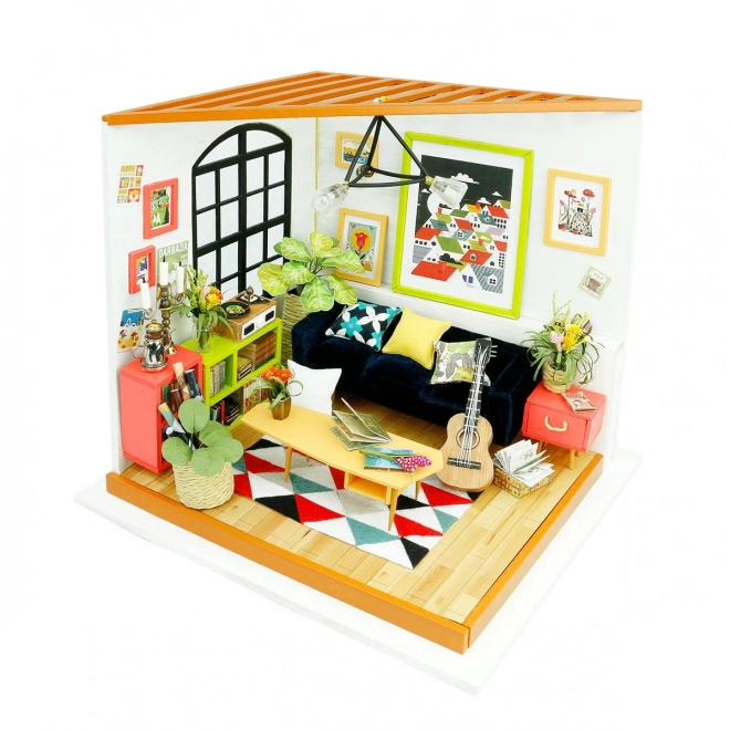 Robotime miniatura hišica dnevna soba
