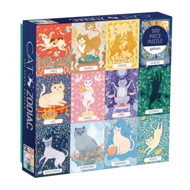 Sestavljanka Mačji zodiak 500 kosov od Galison