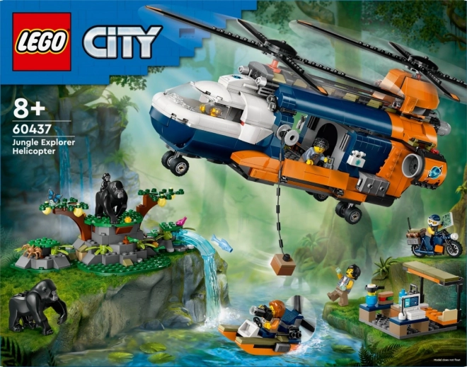 LEGO City 60437 Helikopter za raziskovanje džungle v osnovnem taborišču