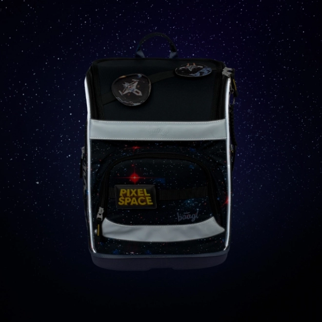 Šolski set BAAGL: Zippy Plus Pixel Space - aktovka, puščica, vrečka