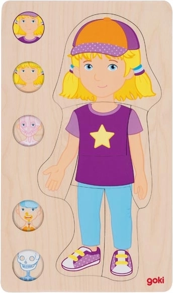 Goki lesene puzzle človeško telo – deklica