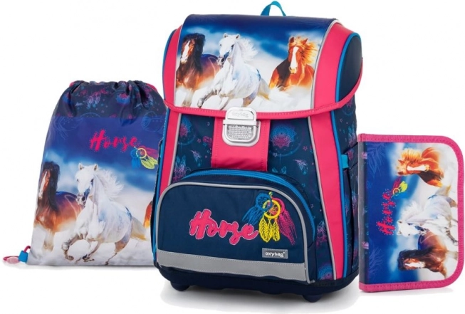 Šolski set 3-delni Oxybag z motivom konj