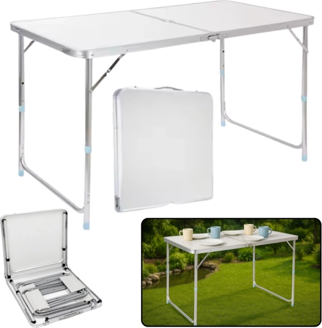 Zložljiva aluminijasta kamp miza 120x60 cm