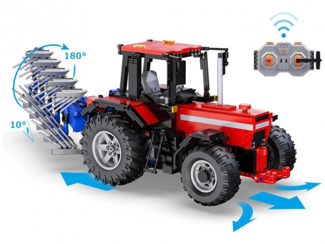 Velik komplet blokov 1675-ele 1:17 Traktor + plug na daljinsko upravljanje ZA5251