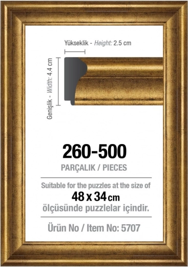 Zlat okvir za sestavljanko 48 × 34 cm ART PUZZLE brez stekla