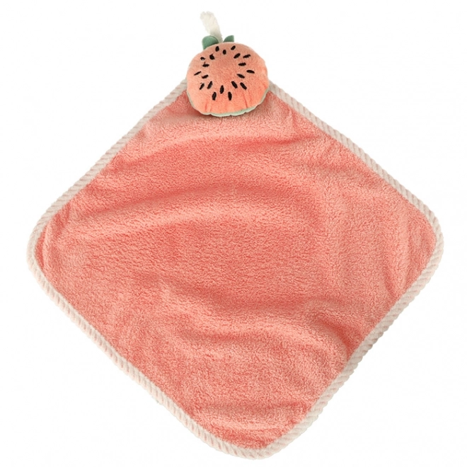 Otroška brisača za vrtec 30x30cm roza melona