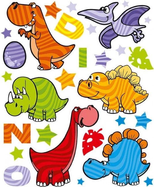 Pisane nalepke z dinozavri