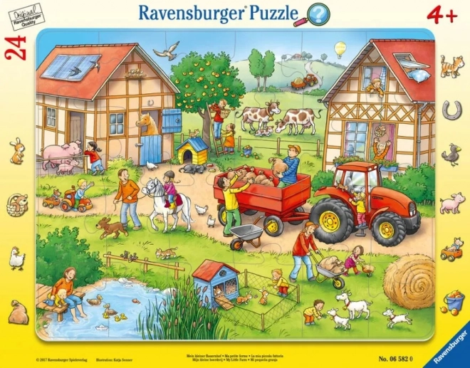 Otroški sestavljanka v okvirju 24 kosov Moja mala kmetija Ravensburger
